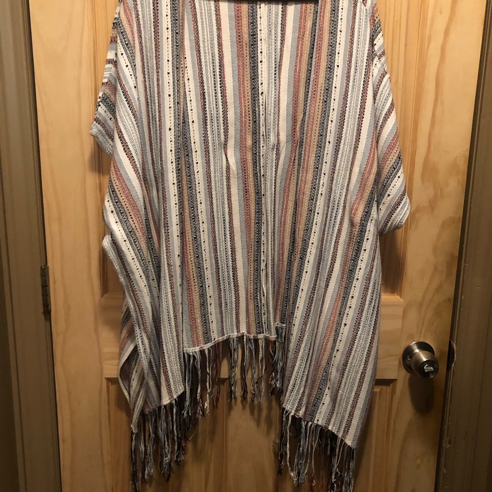 Striped Fringe kimono